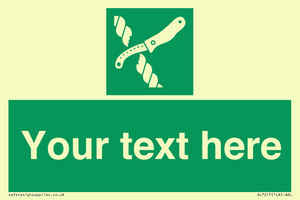 Custom sign safe condition Liferaft knife